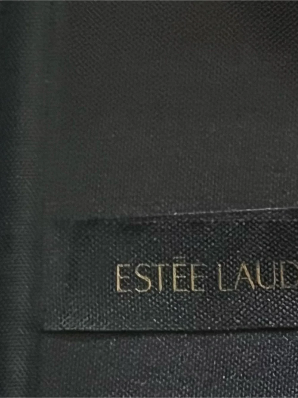 Estee Lauder Black Patent Cosmetic Case with Gold Zipper Pulls